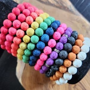 (1) colored Lava Rock bracelet